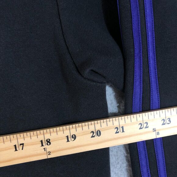 Adidas Hoodie Mens Medium Black Logo Fullzip Pullover Sportswear Sweatshirt - Picture 8 of 9